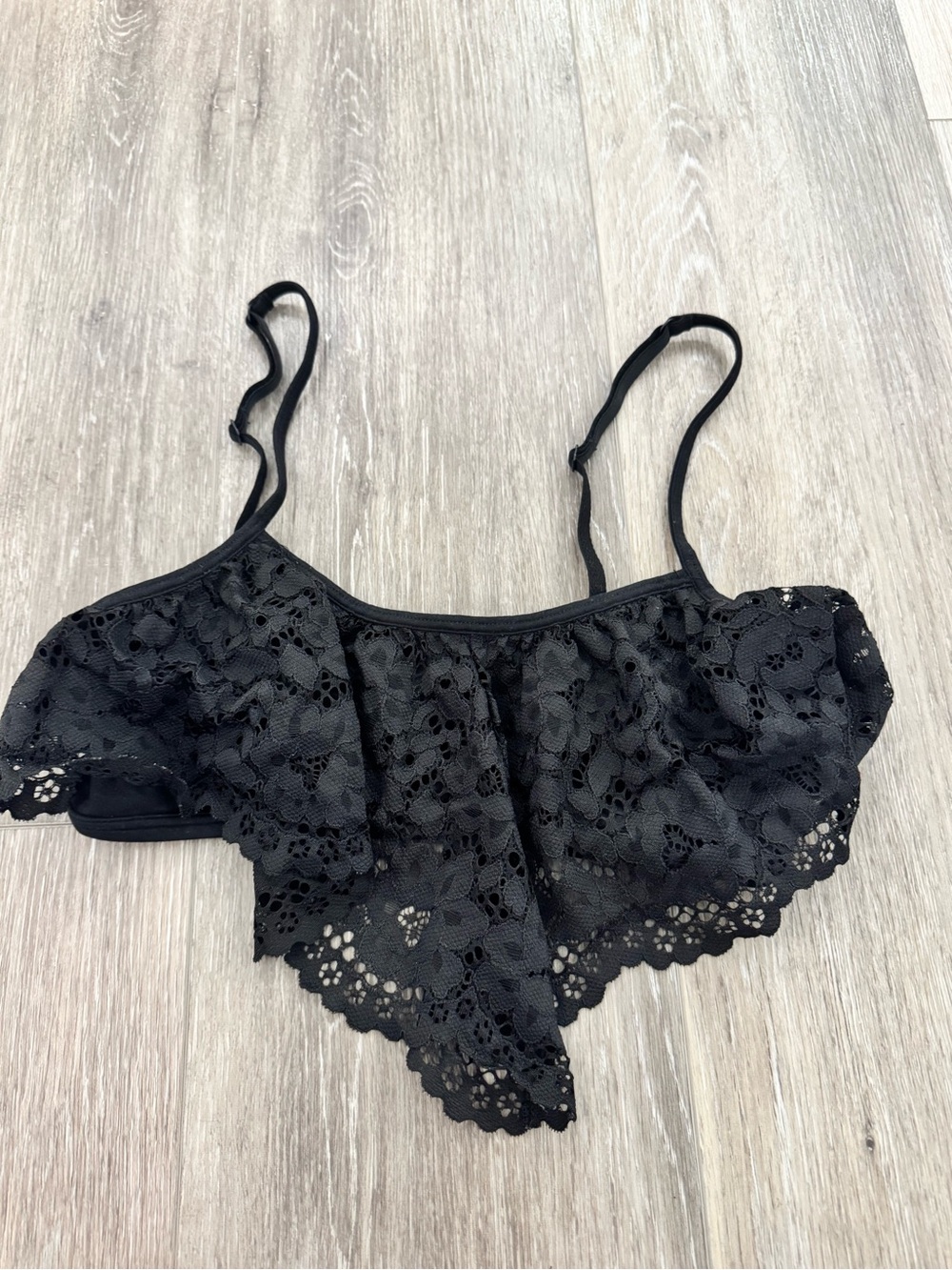 Victoria's Secret Black Lace Ruffle Bralette